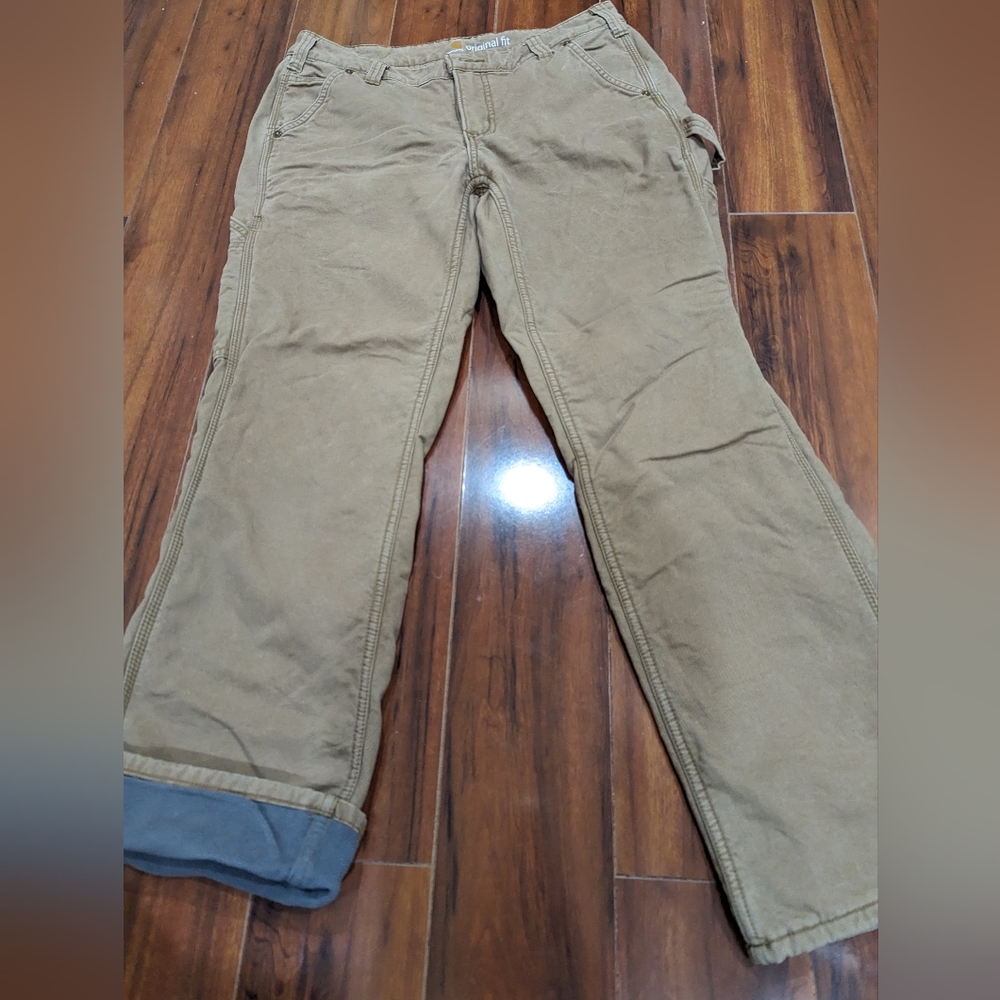 Carhartt fleece lined pants size 6 Short